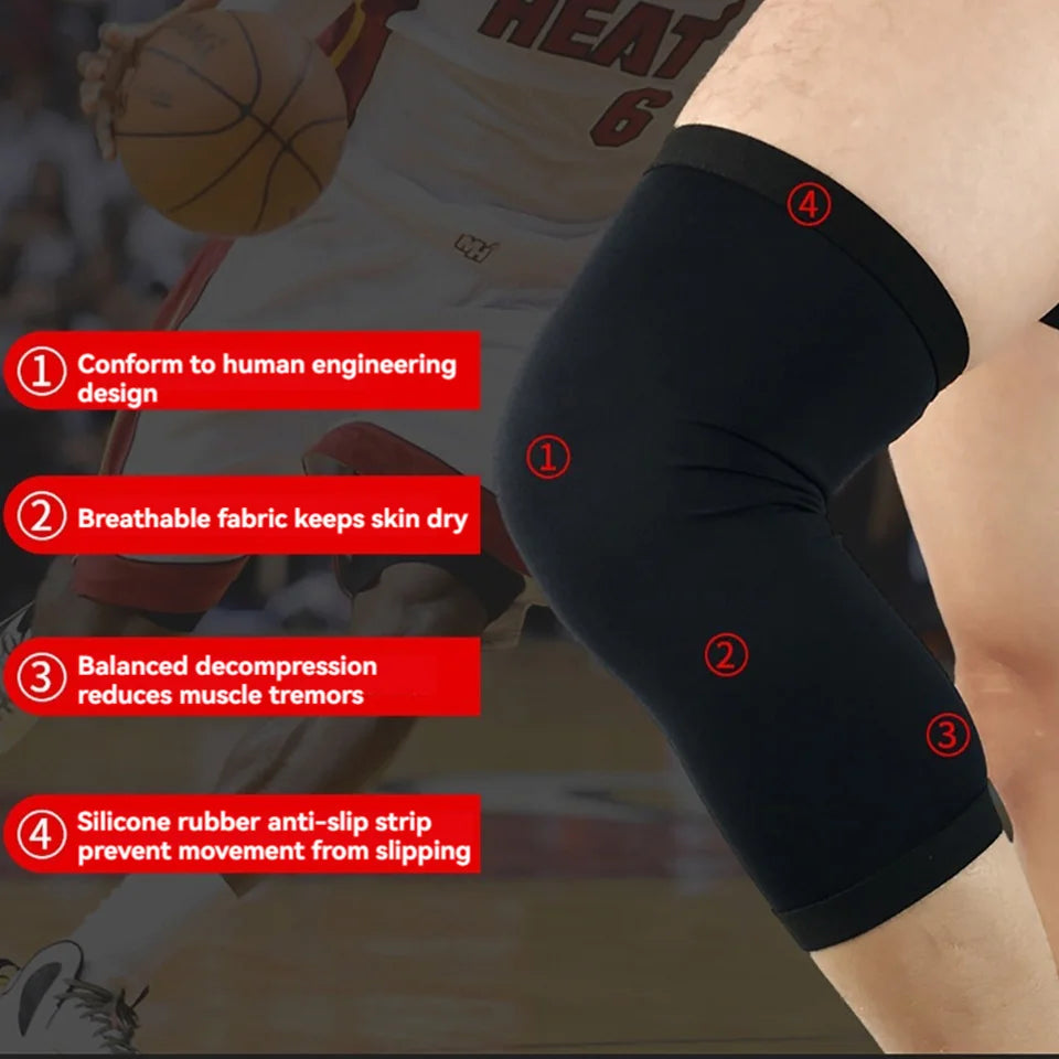 Genouillères de sport antidérapantes en Silicone, 1 pièce, protège-jambes tricotés à Compression, Fitness, course en plein air et cyclisme, escalade