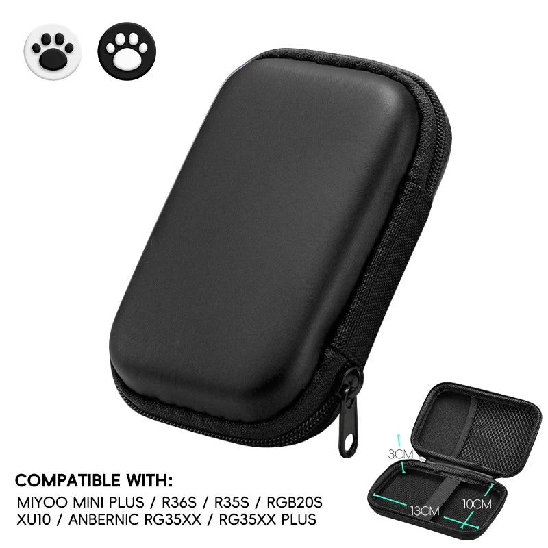 Étui de transport rigide pour R35S R36S, sac de rangement de voyage anti-rayures et antichoc avec sac en maille et dragonne pour Anbernic RG35XX/V/VS