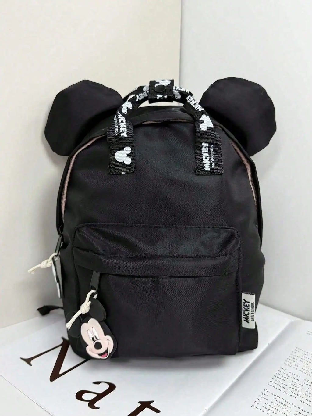 Sac à dos dessin animé Disney Mickey Mouse, sac d'école en toile Minnie pour femmes, sac à dos de grande capacité à la mode