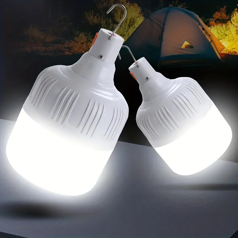 Lanternes portables haute puissance LED rechargeables par USB lumières de secours crochet tentes de camping en plein air lanterne éclairage lampe de poche ampoule