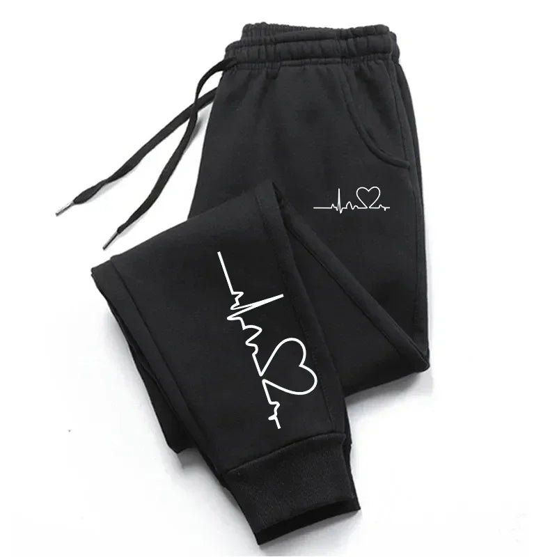 Pantalon de survêtement femme en promotion, pantalon décontracté du quotidien, pantalon de sport de haute qualité, imprimé cœur, pantalon de jogging