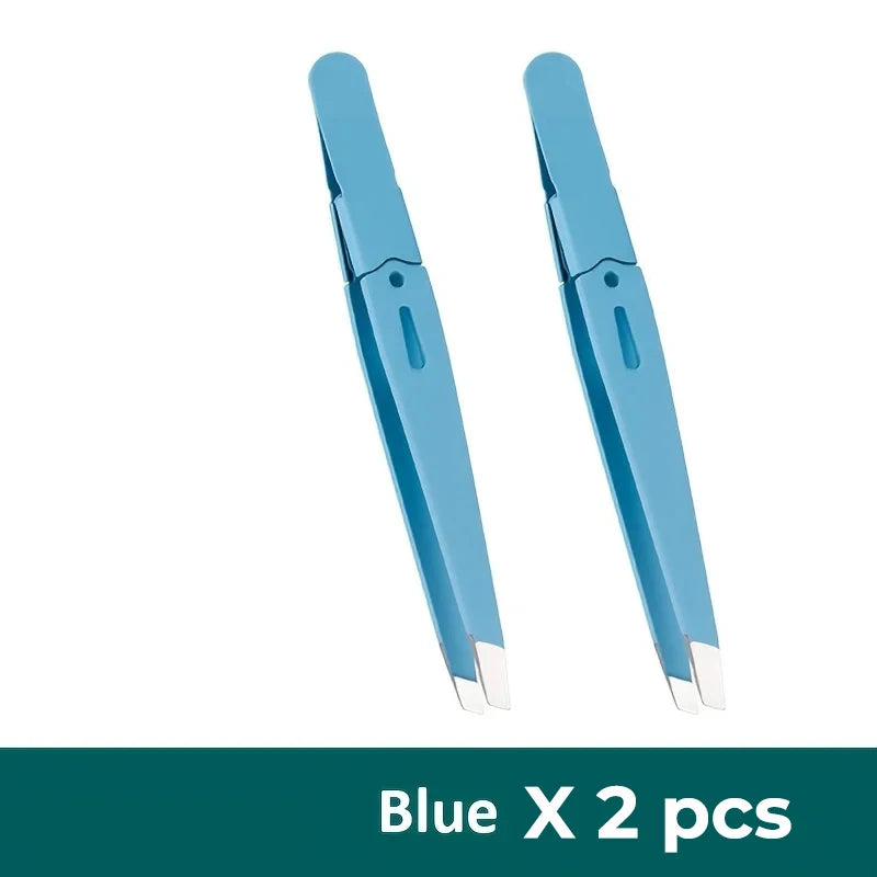 Pince à sourcils colorée, beauté des cheveux, extracteur de poils fins, en acier inoxydable, pinces à sourcils inclinées, outils de maquillage