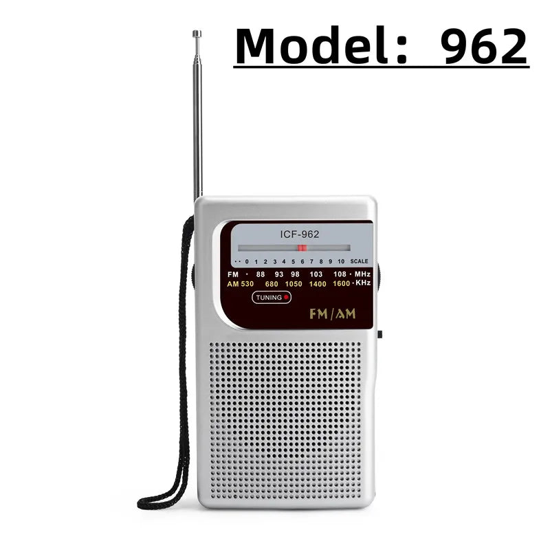 BC-R21/961/962 Mini Radio AM FM Radio Portable à piles meilleure réception la plus longue durée pour la course à pied marche à la maison Soundbox