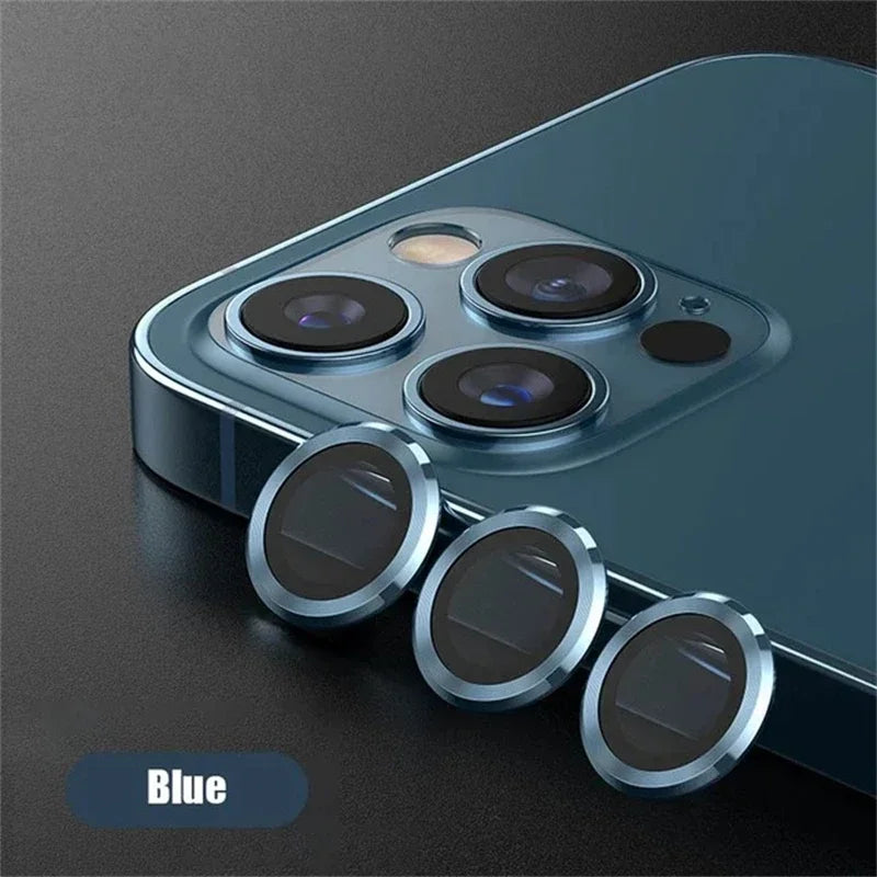 Lot de 2 à 3 protections d'objectif en métal pour iPhone 11, 12, 13, 14, 15 Pro Max, 15, 14 Plus, 13, 12 Mini et iPhone 14 Pro Max