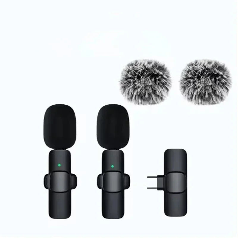 Wireless Lavalier Microphone Mini USB-C Noise Reduction for iPhone Android Live Streaming Interviews Portable Handheld Mic