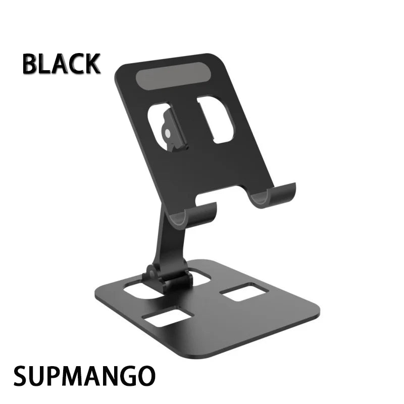 Support de bureau pliable universel Muzisn pour téléphone et tablette, compatible iPhone 12, 13, 14, 15 et 16 pouces, avec support en métal.