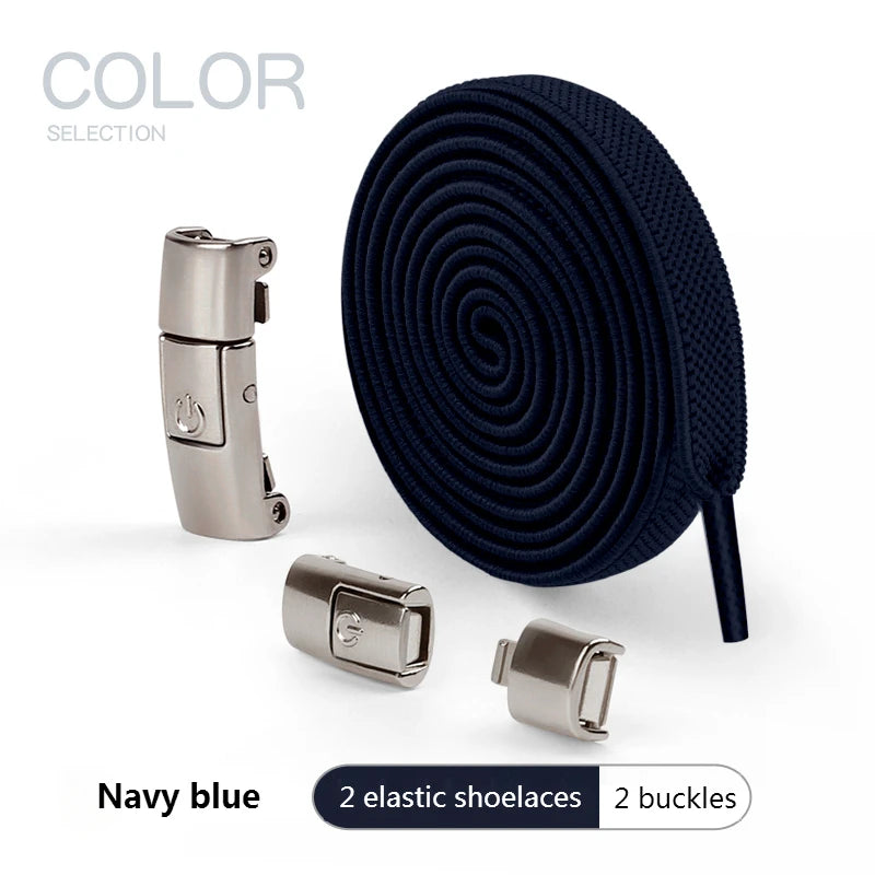 8mm No Tie Shoe Laces Press Lock Shoelaces Without Ties Elastic Laces Sneaker Kids Adult Widened Flat Shoelace for Shoes