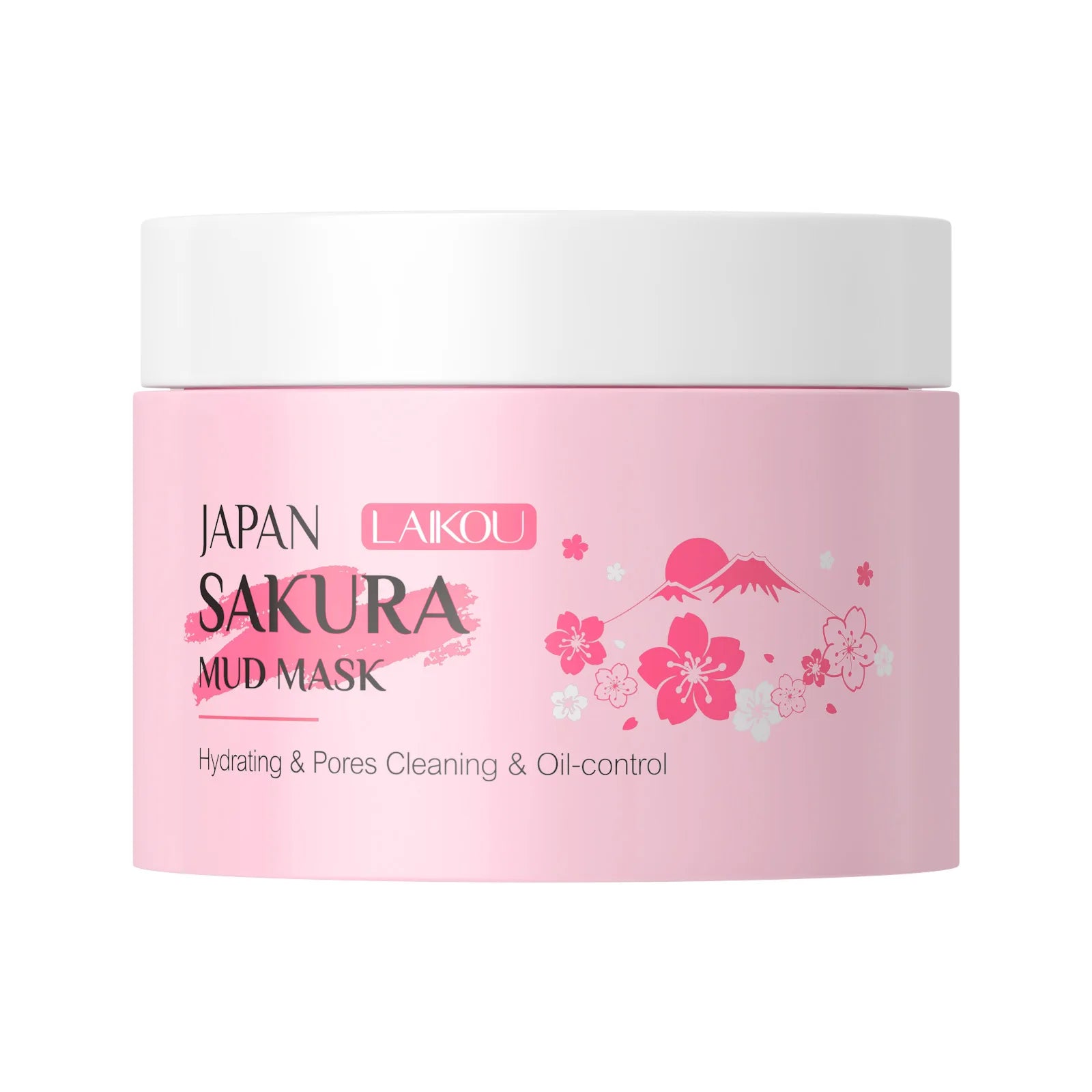 Laikou Sakura Masque de boue Nettoyant profond Contrôle des sébums Équilibre Antioxyde Rétrécissement des pores Enlève les points noirs Masque rafraîchissant du visage 90/25g