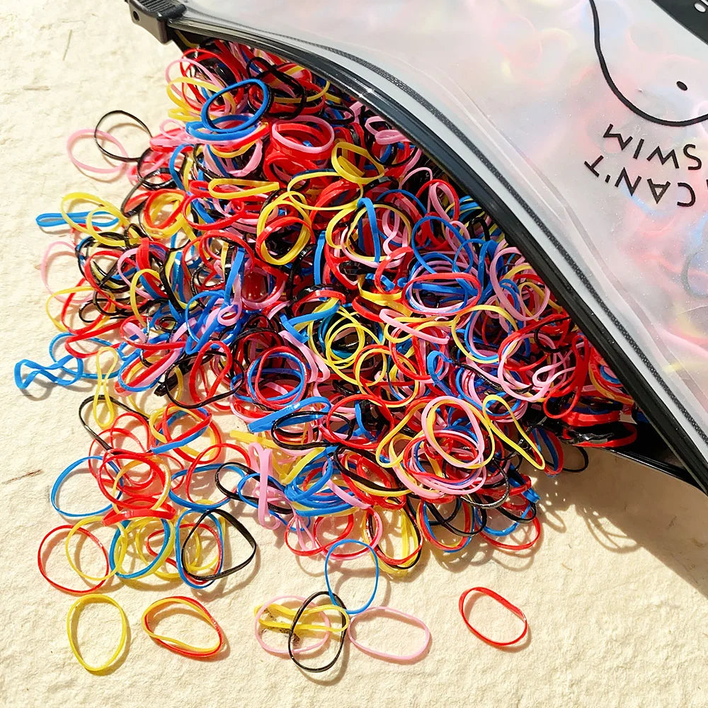 500 pièces/ensemble filles coloré élastique jetable doux élastique cheveux cravate bandeau enfants élastique pour queue de cheval bandes enfants accessoires