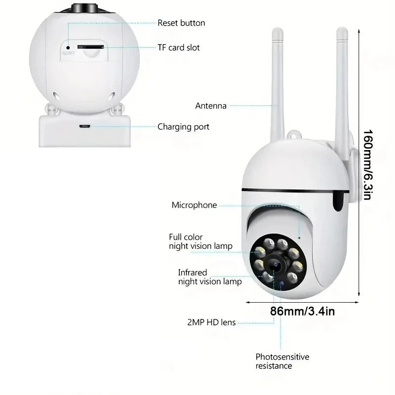 A7 WiFI IP caméra intelligente 1080P HD couleur Vision nocturne sans fil caméra de sécurité à domicile 2 voies son et mouvement Notification Push