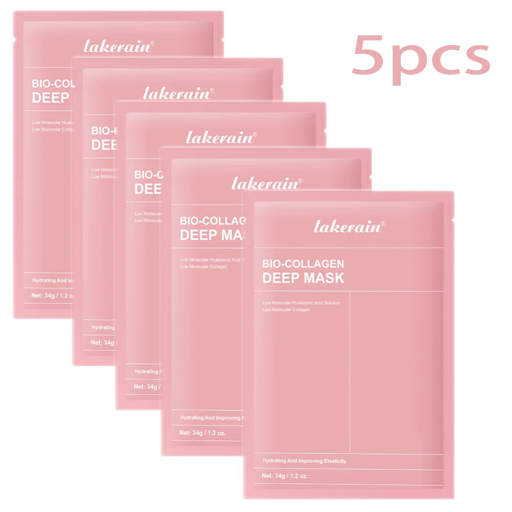 Masque Bio-Collagen Real Deep, supplément de collagène, masque hydrogel hydratant de nuit, améliore l'élasticité, minimise les pores et raffermit