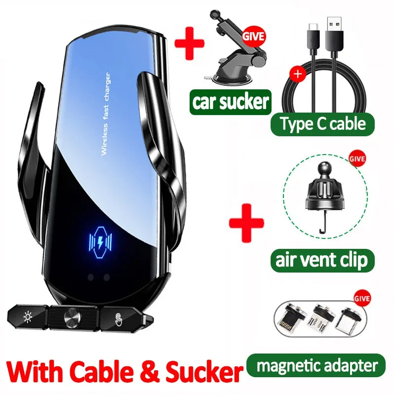 Support de téléphone magnétique à ventilation automatique pour voiture, chargeur sans fil, Station de charge rapide à Induction pour iPhone 16 15 14 13 Samsung Xiaomi