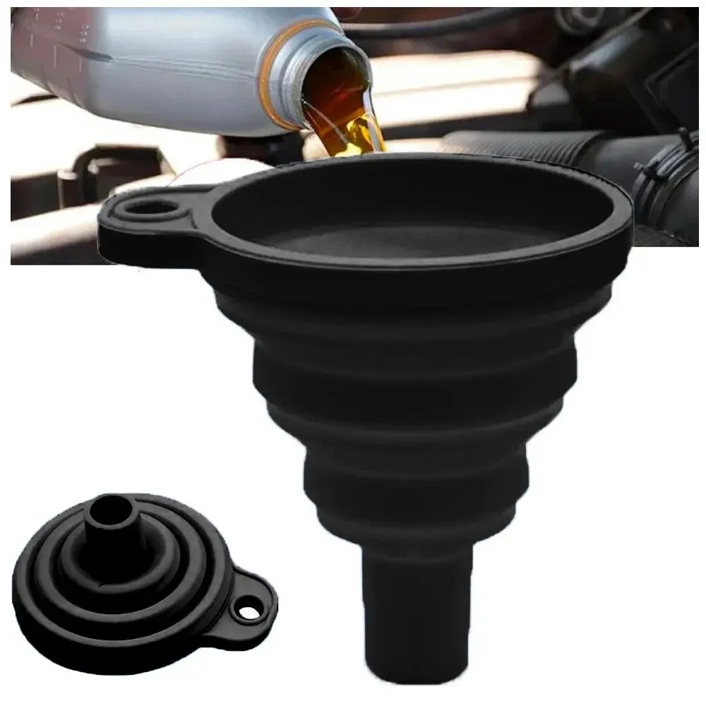 Entonnoir de moteur universel en Silicone pour voiture, liquide de lavage, changement de liquide, pliable, Portable, huile moteur automobile, entonnoir de changement d'essence