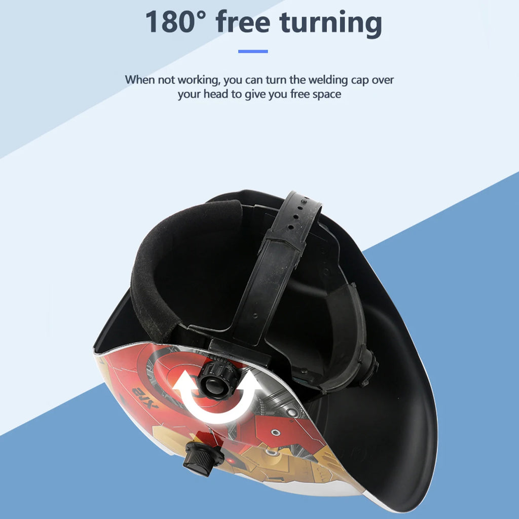 AIRAJ casque de soudage masque de soudage à obscurcissement automatique pour Machine à souder à l'arc TIG MIG grande vue couleur vraie DIN9-13 Vision 93*42MM