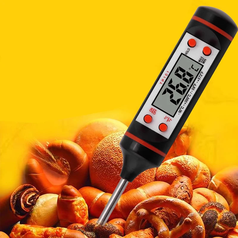 Thermomètre numérique de cuisine pour aliments et pâtisserie, à sonde électronique, avec affichage numérique, pour grillades liquides