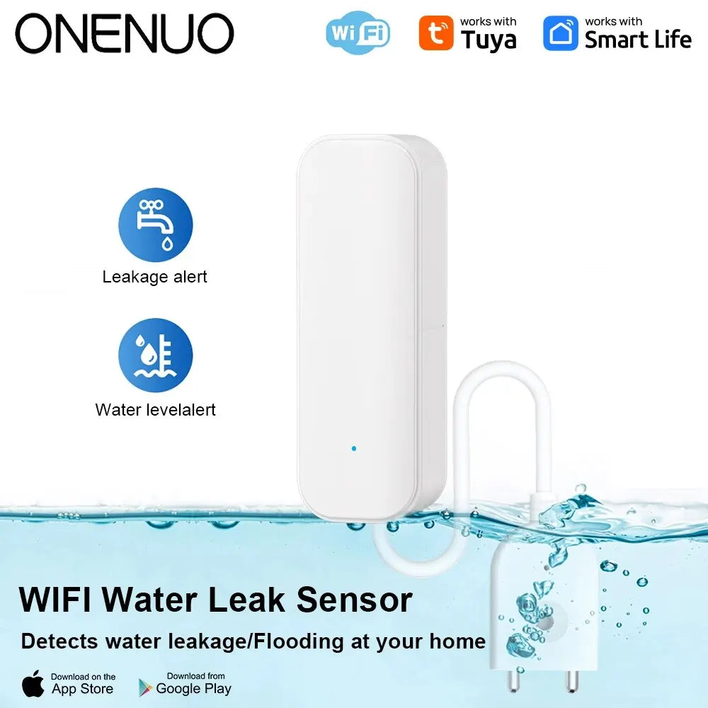 Capteur de niveau d'eau WiFi/Zigbee, alarme de fuite Tuya, détecteur de fuite et d'inondation, application Smart Life, alerte d'eau, alarme de débordement, système de sécurité