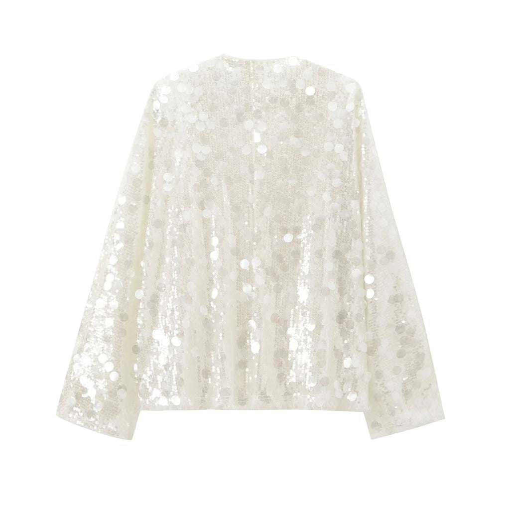 Vêtements pour femmes, nouvelle collection automne 2024, Style européen et américain, série polyvalente, décoration de perles, manteau de Style Kimono