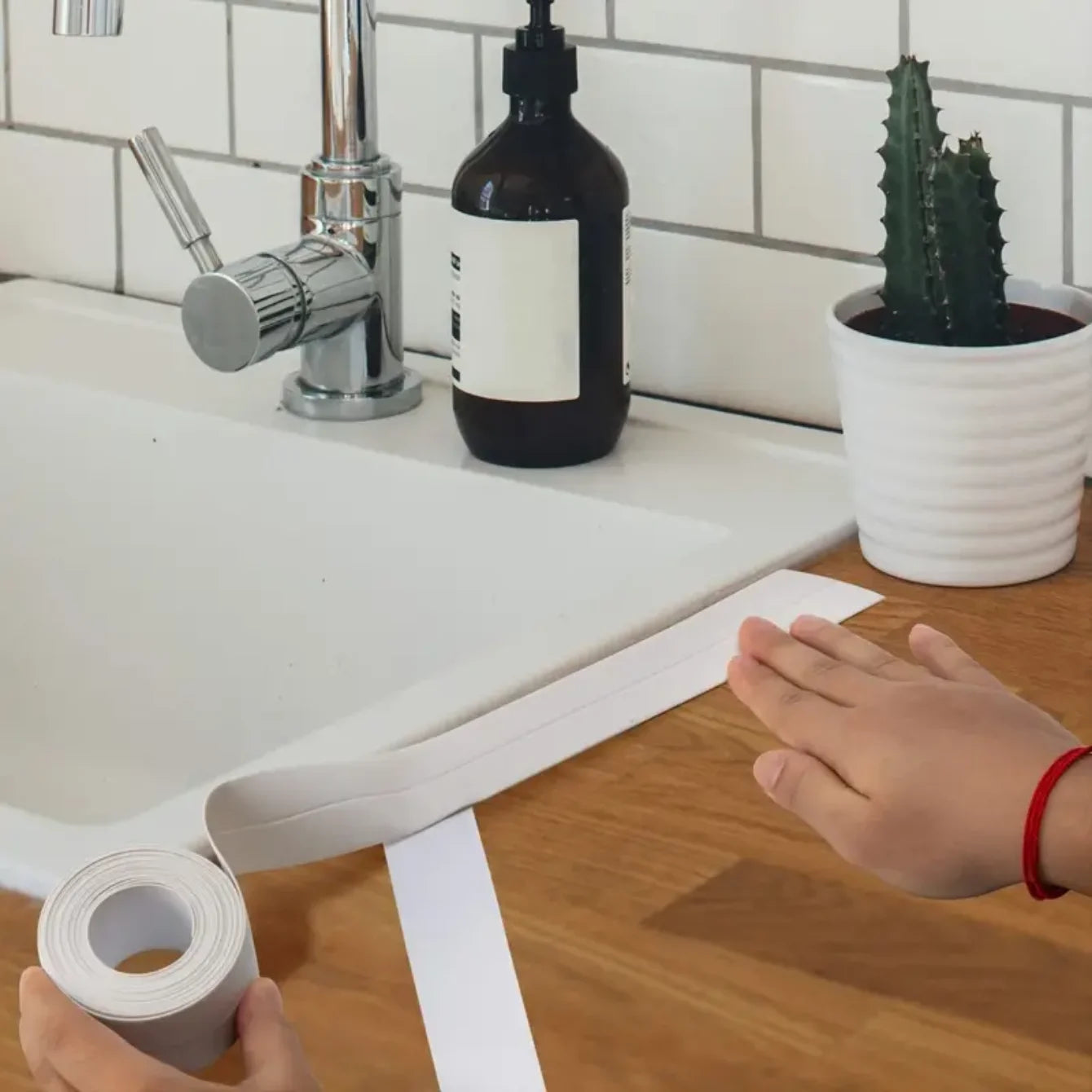 Ruban d'étanchéité imperméable en PVC de 3,2 m pour lavabo, douche, baignoire et toilettes - Autocollant mural auto-adhésif