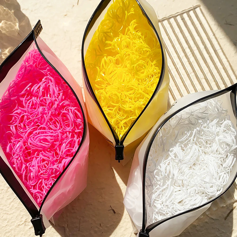 500/1000/2000 pièces filles coloré jetable élastique cheveux cravates bandeau enfants élastique pour queue de cheval bandes enfants cheveux accessoires