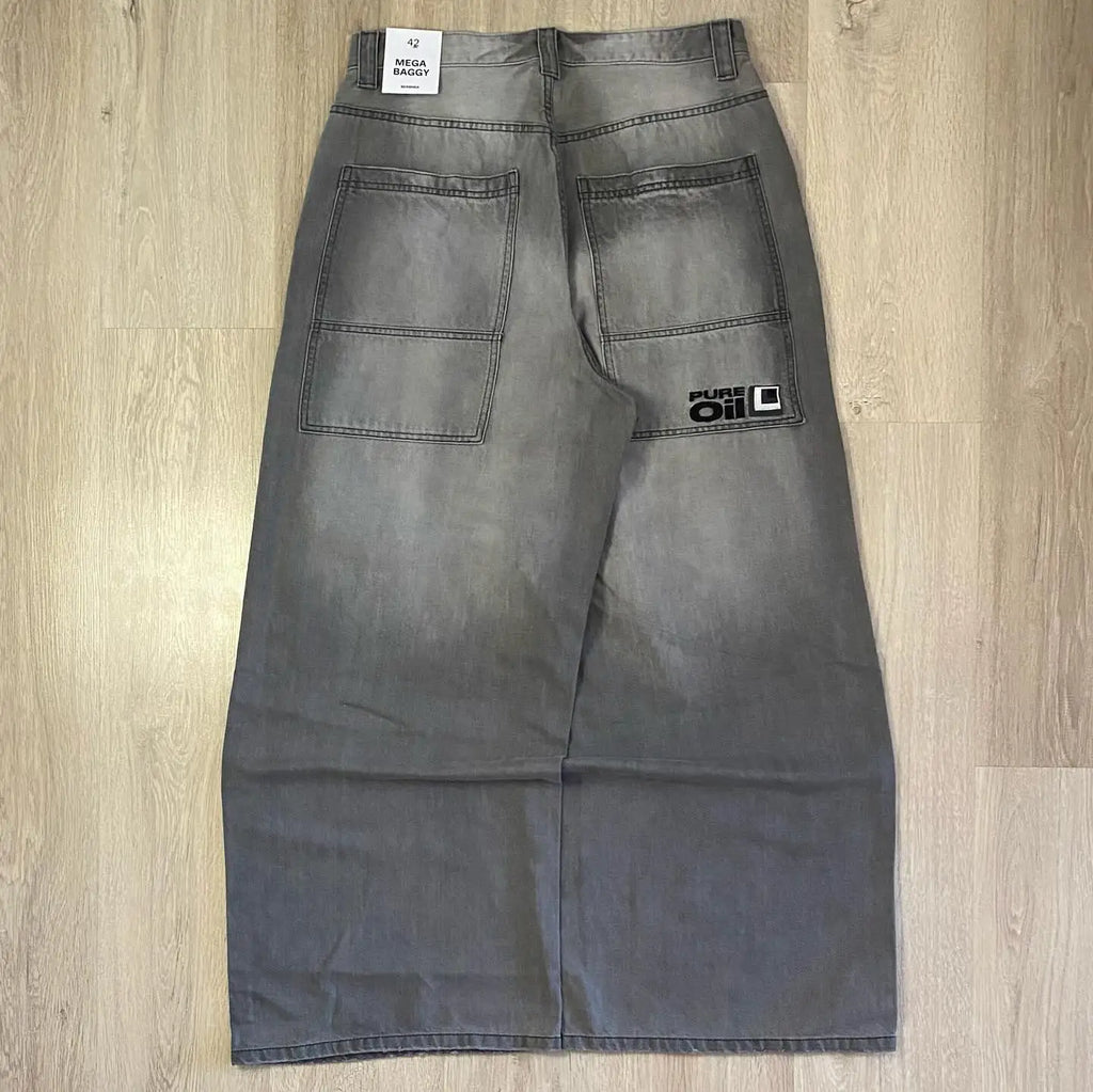 Mode américaine nouveau noir vieux trous lavés Baggy jean dames Y2K Vintage Punk mode décontracté Joker taille haute pantalon à jambes larges