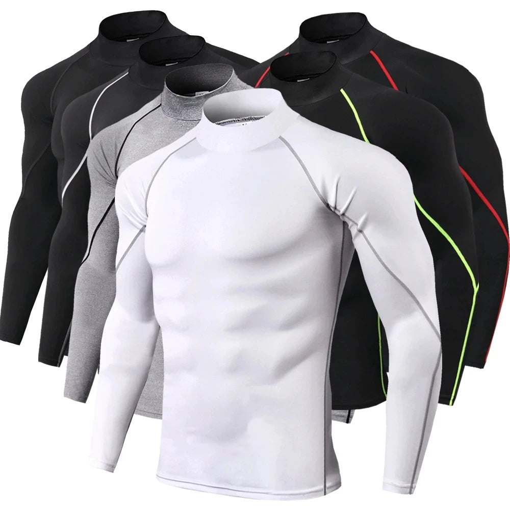 T-shirt de Sport de musculation pour hommes, séchage rapide, chemise de course à manches longues, haut de Compression, T-shirt de gymnastique, Fitness serré Rashgard