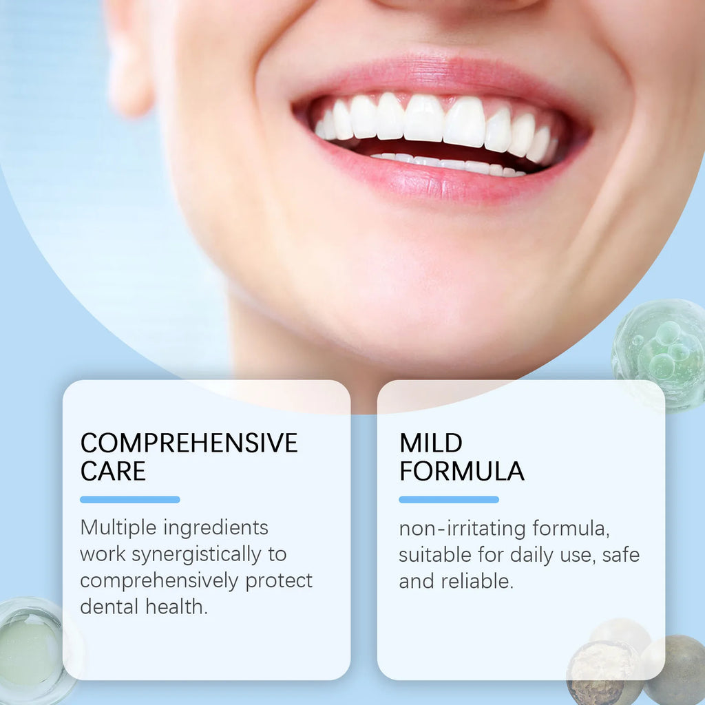 Sérum Oralhoe Soin Dentaire Liquide, Haleine Fraîche Longue Durée, Nettoyage en Profondeur, Hygiène Buccale, Élimine la Plaque, Taches, Sérum Blanchissant pour les Dents 60 ml