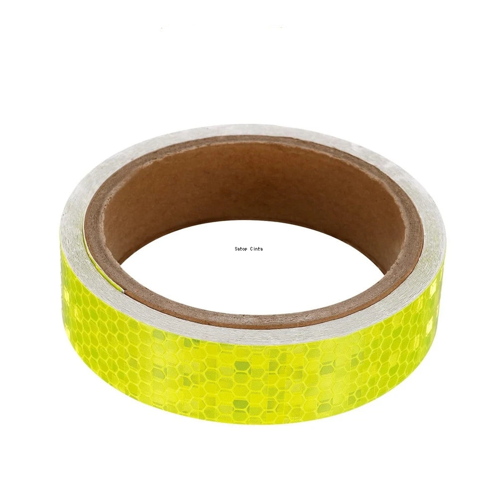 Autocollants réfléchissants jaunes fluorescents pour vélo, 2.5cm/5cm/10cm/20cm x 5m, bande de sécurité d'avertissement étanche à haute visibilité pour véhicule