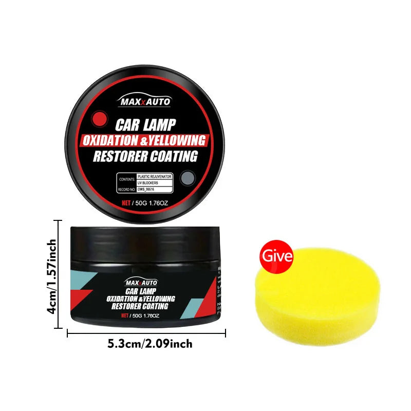 Kit de polissage de restauration de phares de voiture-pâte de réparation anti-rayures et nettoyant d'oxydation pour l'assemblage de phares