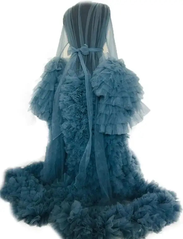 Robes de maternité, peignoirs longs en tulle pour femmes, robes de chambre pour séances photo, anniversaires, robes de mariée sexy et moelleuses, vêtements de nuit pour fêtes, robes sur mesure 2021