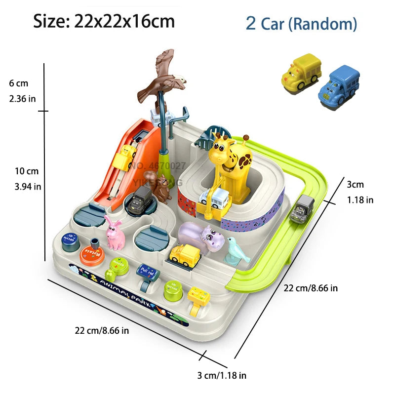 Hot Racing Rail Car Model Train Track Adventure Game Animals Space Rocket Toys Children Educational Brain Mechanical Interactive