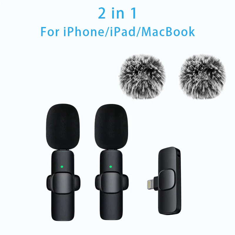 Wireless Lavalier Microphone Mini USB-C Noise Reduction for iPhone Android Live Streaming Interviews Portable Handheld Mic