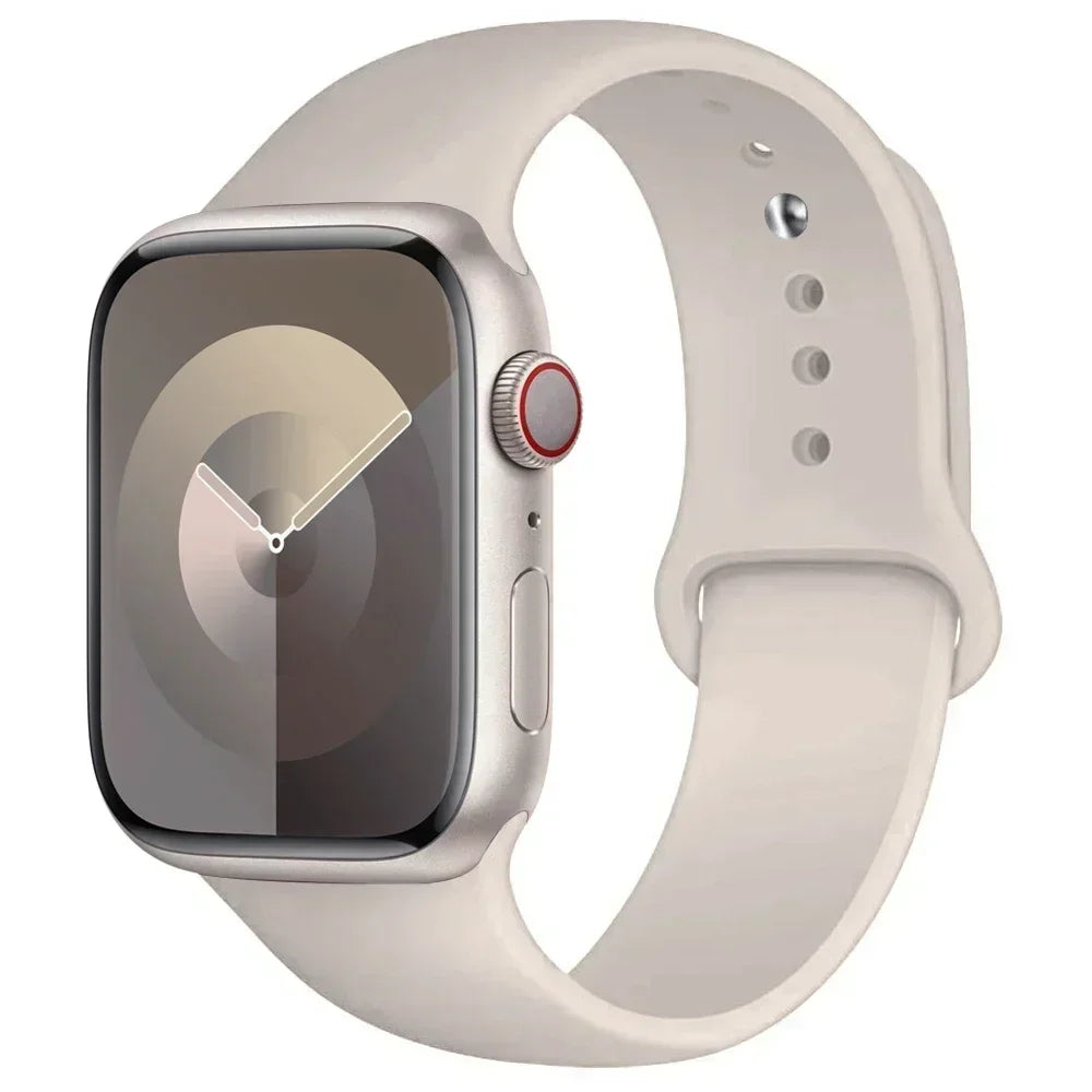 Bracelet en Silicone pour Apple Watch, 44mm 45mm 40mm 41mm 42-46mm, bracelet de sport iwatch série 8 7 6 5 4 9 10 11 SE-Ultra 2/3 49mm