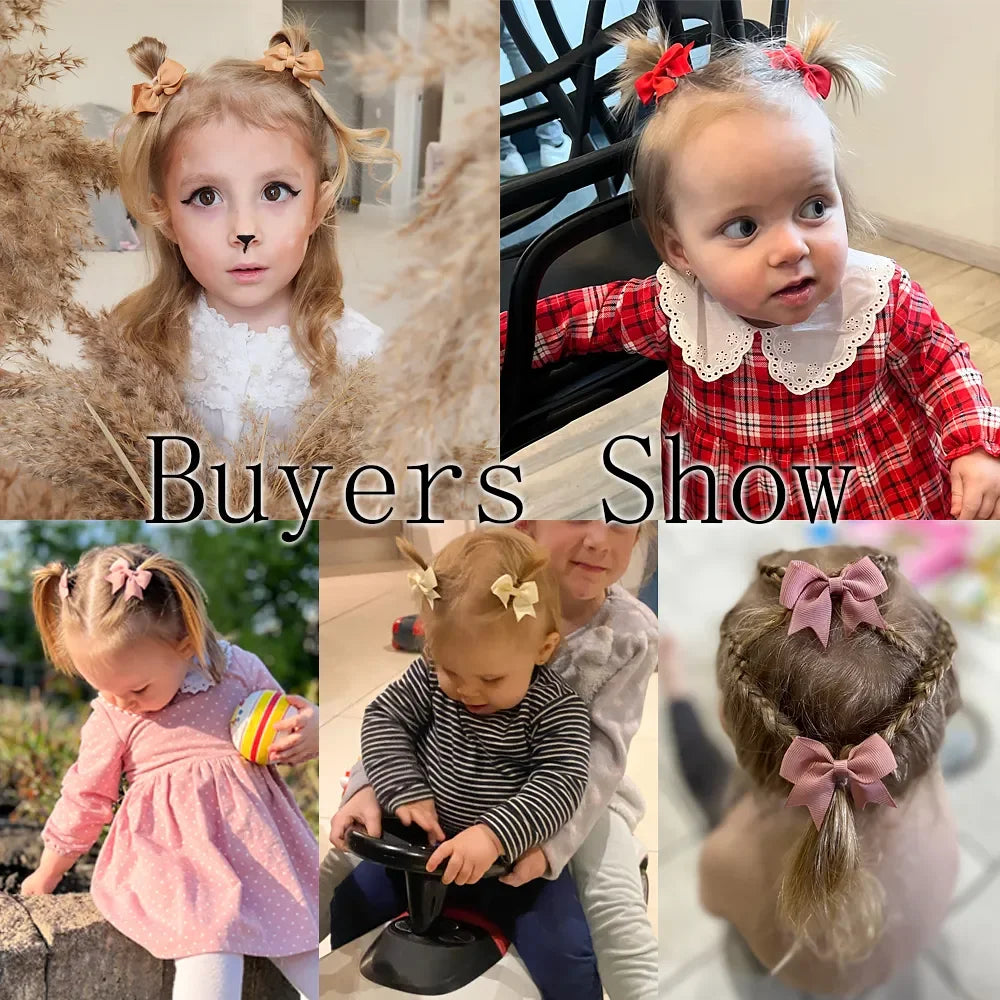 Pinces à cheveux avec nœud papillon en ruban solide, 10 pièces/ensemble, jolies Barrettes faites à la main pour bébés filles, couvre-chef, accessoires pour enfants