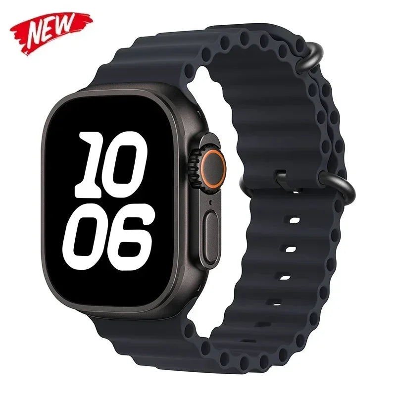 Bracelet océan en Silicone pour bracelets de montre Apple 45mm 46mm 40mm Ultra 2 49mm 44mm 41mm 38-42mm bracelet de sport série 10 9 8 7 6 5 4 SE