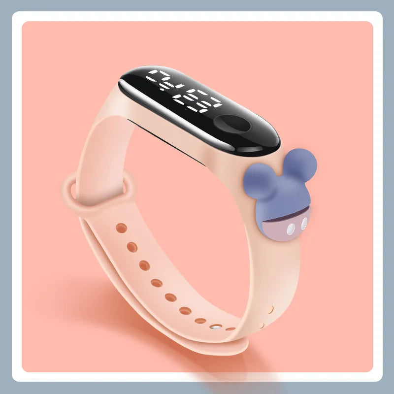 Disney Fashion Mickey Children Watches For Girls Electronic Bracelet Sports Touch LED  Doll Kids Watch Women Waterproof Clock
