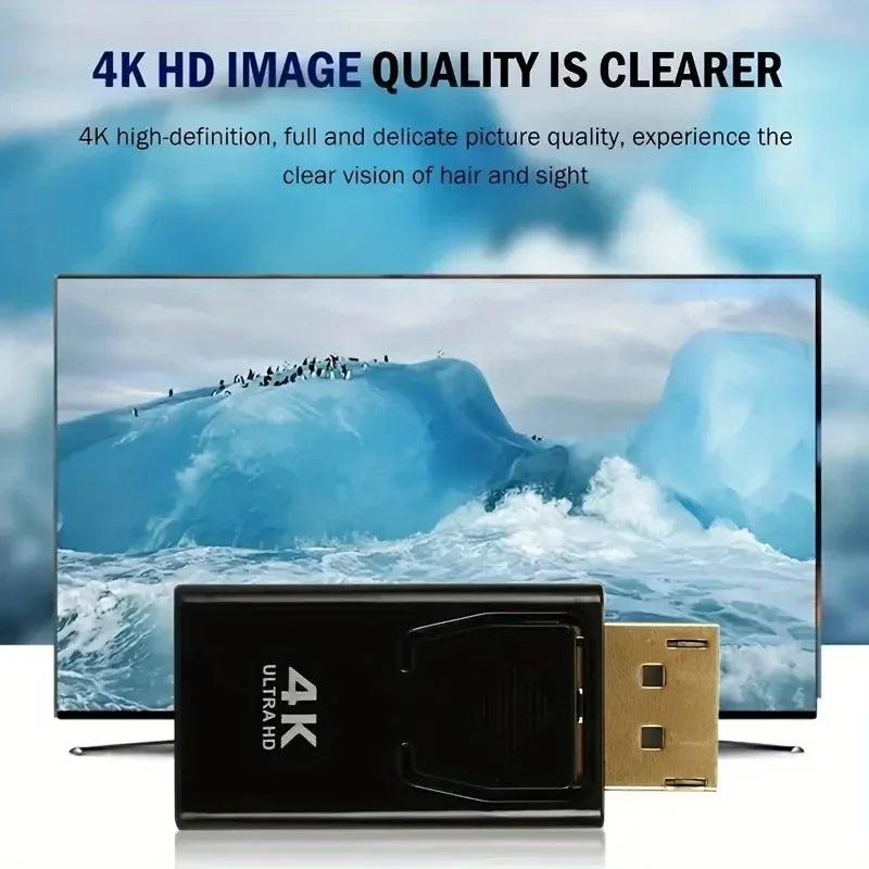 DisplayPort to HDMI-Compatible Adapter 4K/1080P DP to HDMI Adapter Male to Female Video Audio Converter For PC Laptop Projector