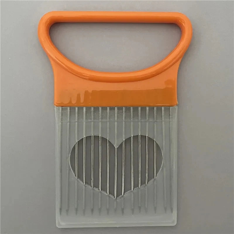 Support de coupe d'oignon en acier inoxydable, trancheur d'aliments, Assistant de coupe d'oignon de tomate, fourchette de coupe de légumes, Gadgets de cuisine