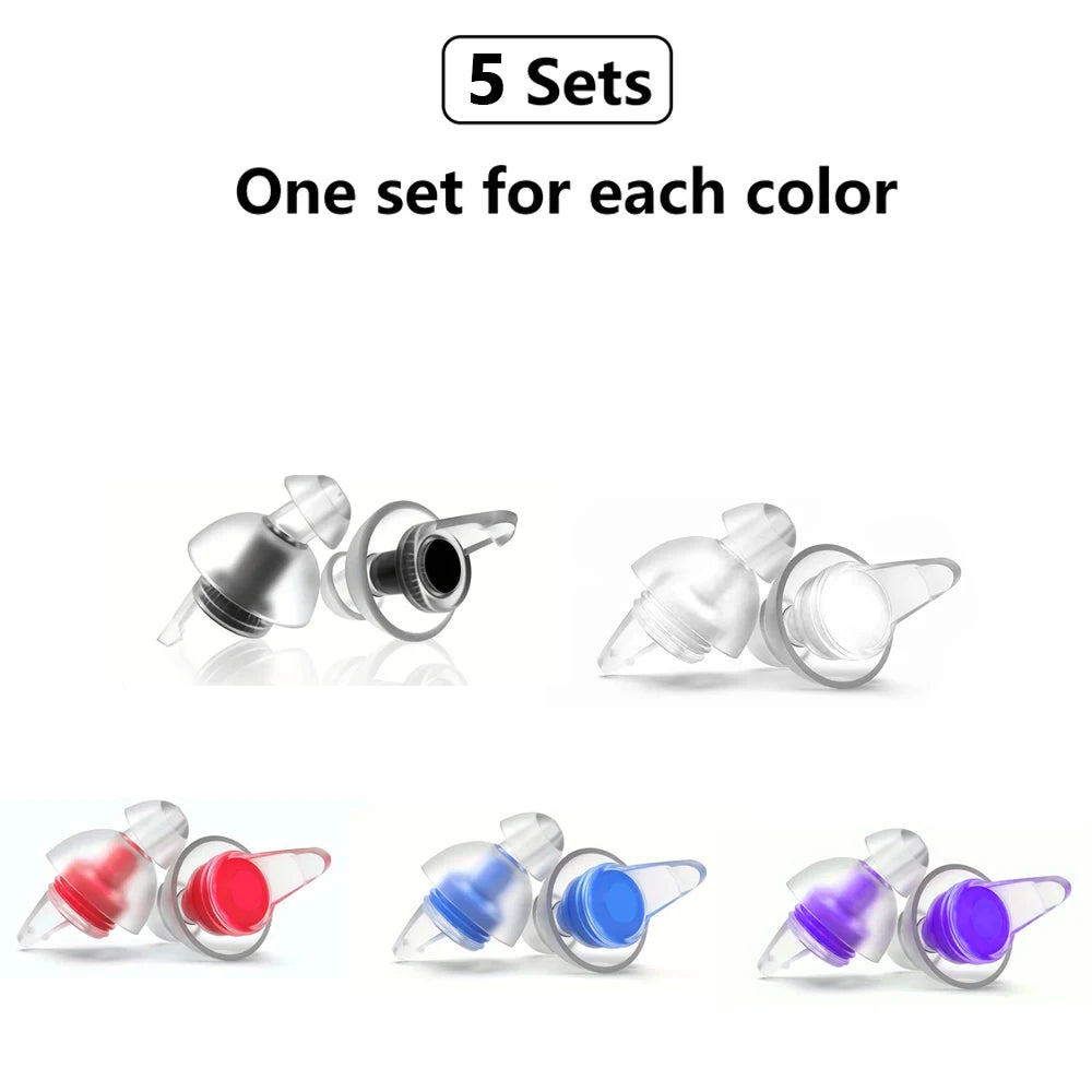 HUAK 2 ensembles de bouchons d'oreilles pour moto – Silicone haute fidélité réutilisables, étanche IPX8 pour la natation et les voyages