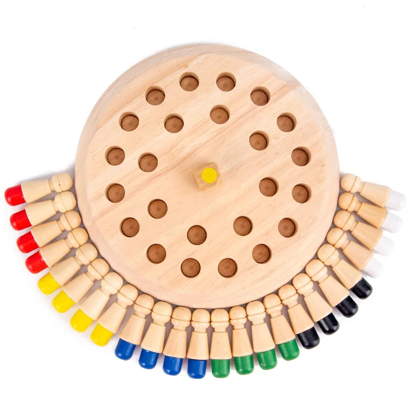 Jeu d'échecs en bois avec allumettes et mémoire, jeu de logique éducatif et intelligent, jouet d'interaction parent-enfant, cadeau pour enfants