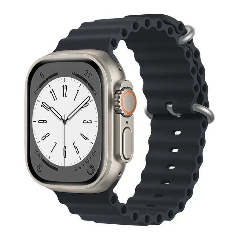 Bracelet océan en Silicone pour bracelets de montre Apple 45mm 46mm 40mm Ultra 2 49mm 44mm 41mm 38-42mm bracelet de sport série 10 9 8 7 6 5 4 SE