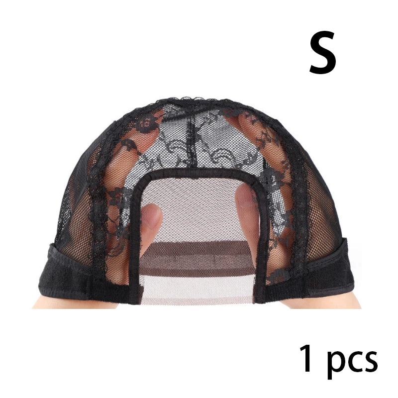 Bonnet de perruque en dentelle U-Part HD noir, 4x4 pouces, avec sangle réglable, pour bricolage, fabrication de perruque, bonnet de tissage de filet à cheveux, 1 pièce