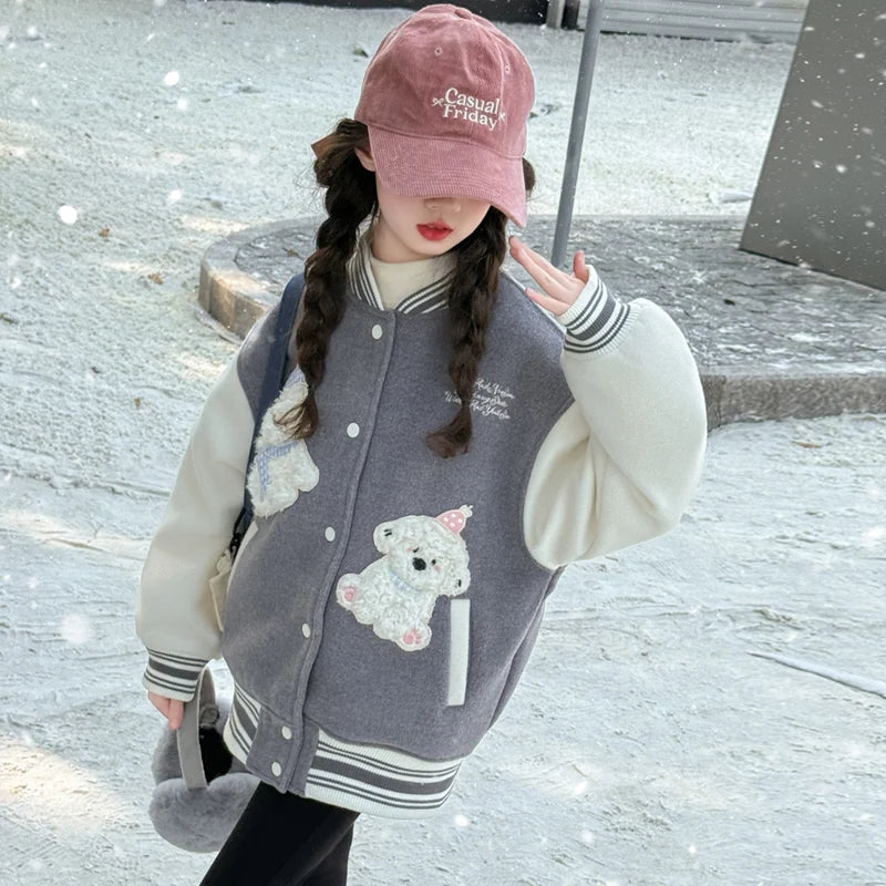 Vestes de baseball pour adolescentes de 4 à 14 ans, vêtements de sport pour enfants, manteaux d'extérieur, mode printemps-automne, vestes pour garçons