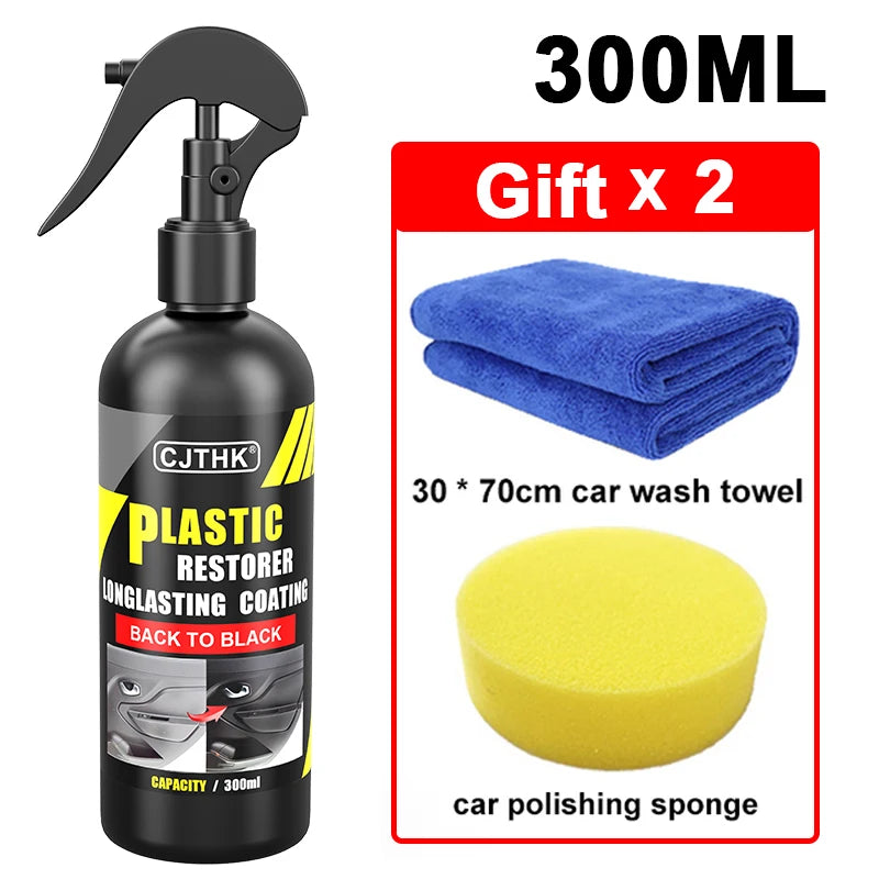 Rénovateur de plastique automobile, effet brillant noir, revêtement longue durée, produits de nettoyage et de polissage pour cuir