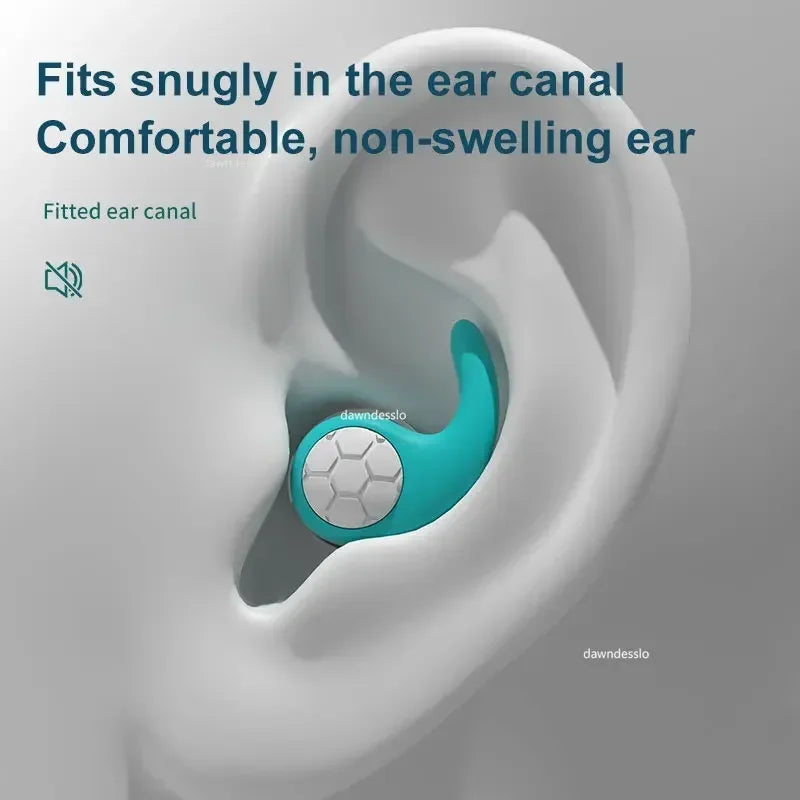 Une paire de bouchons d'oreille en silicone souple avec réduction de bruit, étanches, confortables à porter, adaptés pour dormir et nager