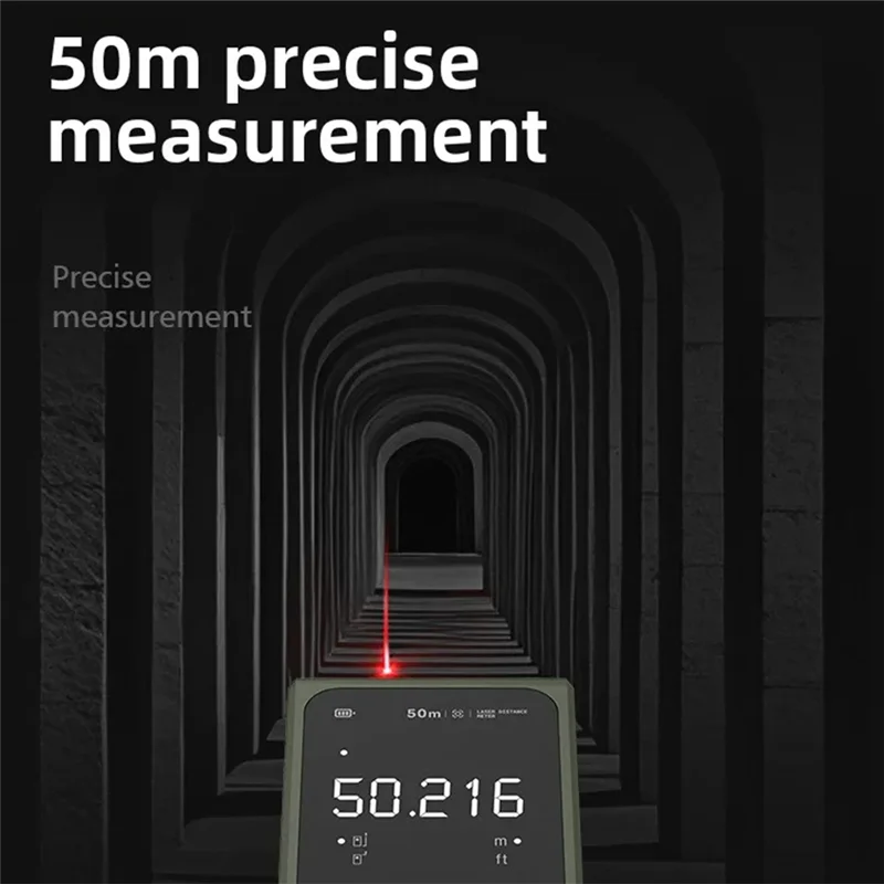 Télémètre laser intelligent avec affichage LED et ruban laser numérique rechargeable, portée de 50 m